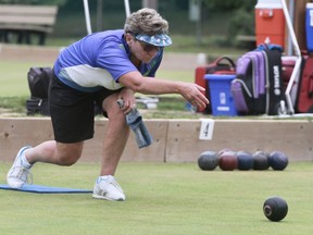 Provincial and national veteran Sue Roth, from Woodstock, returned to her home greens this week for a pair of Ontario Lawn Bowls Association tournaments, including Wednesday’s mixed pairs event at the Woodstock club.