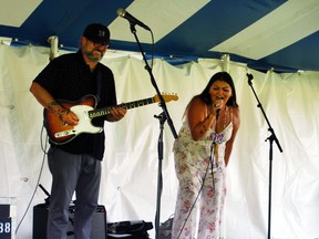 Blues singer-songwriter Crystal Shawanda and her guitarist husband Dewayne Strobel perform Sunday afternoon at Kelso Beach Park during Summerfolk 46. DENIS LANGLOIS