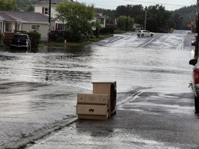 Dennie Street at Ormsby Avenue in Capreol after a storm.