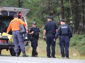 Greater Sudbury Police where on Radar Road conducting a missing person investigation in Greater Sudbury, Ont. on Tuesday August 10, 2021. Shawn Caouette, 45, was last seen about 3:14 p.m. on August 9. John Lappa/Sudbury Star/Postmedia Network