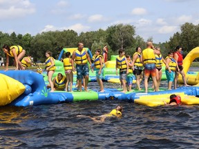 Splash N Go Adventure Parks Ltd. has decided to extend its inflatable splash park based at Vermillion Lake Park in Chelmsford to Aug. 29.Passes are $25, tax included, per person and include full access to the park. For more information or to purchase tickets, visit www.splashngo.ca. John Lappa/Sudbury Star/Postmedia Network