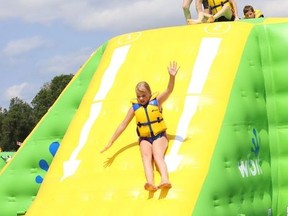 Splash N Go Adventure Parks Ltd. has decided to extend its inflatable splash park based at Vermillion Lake Park in Chelmsford to Aug. 29. John Lappa/Sudbury Star/Postmedia Network