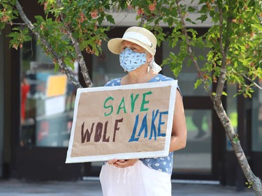 Participants take part in a rally at Tom Davies Square in Sudbury, Ont. on Friday August 20, 2021. Fridays For Future Youth joined forces with Save Laurentian University Greenspace, Save Wolf Lake, and the Sudbury Chapter of the International Physicians for the Prevention of Nuclear War, to mark the third anniversary of Greta Thunberg's first school strike for the climate. John Lappa/Sudbury Star/Postmedia Network