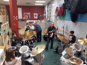 A Harmony for Youth percussion class is shown in this file photo.