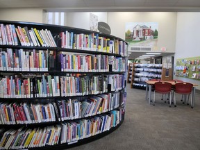 The Oxford County Library, Tillsonburg branch, is open for in-person browsing. (Chris Abbott/Norfolk and Tillsonburg News)