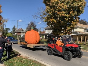 An impromptu parade and drive-by car show took place along Main Street in Waterford in October 2020 as part of a small-scale Pumpkinfest weekend celebration. Pumpkinfest will be held this year Oct. 15-17. File photo/Postmedia Network