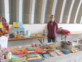 Sophie Moreau was selling a number of different home made craft items..TP.JPG