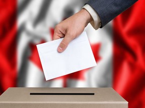 Election in Canada - voting at the ballot box