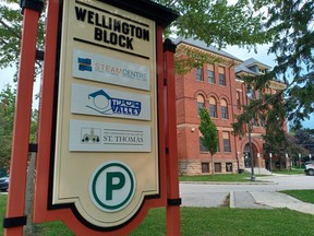 A new tenant's name is going up at the Wellington Block, where St. Joseph's Health Care is to locate staff who work in the community providing mental health supports. The STEAM Centre and the Thames Valley District school board vacated the building at the end of 2018. (Eric Bunnell photo)