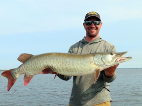 Jeff Gustafson with a nice musky that was part of his 100-inch catch.