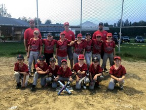 The Tara Twins under-10 squad played host to the Ontario Amateur Softball Association West Qualifier over the weekend and finished third in the tournament. The Twins head to Drumbo and Princeton this upcoming weekend for the provincial championships. From left to right, front row: Luke Deboer, Connor Hesch, Hunter Thompson, Hunter Greig, Cole Weir, Tate Kuhl, Madison Wright. From left to right, back row: Ben Deboer, Hailey Hammell, Josh Davenport, Bennett Bloomfield, Finn McKnight, Sawyer Monkman, Cayleb Luckhardt. Coaches:Mike Bloomfield, Kevin McKnight, Ryan Greig