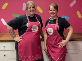 Confetti Sweet's Danielle Power and Andrea Brousseau, as well as Marilou Honrado of EdmontonÕs Cloud Cakes, will be featured in a September episode of the Food Network CanadaÕs competitive baking series The Big Bake. Photo Supplied