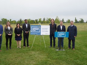 On Tuesday, August 31, Education Minister Adriana LaGrange visited Florian Park where the new replacement expansion school will be built for École Claudette-et-Denis-Tardif. Photo Supplied