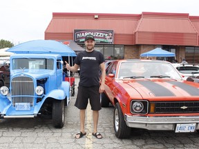 Tee Jay McDonell, the founder of Timmins Tuners, was pleased with the turnout for the third-annual Car Show held on Saturday in Porcupine, outside Narduzzi’s Family Restaurant. Funds raised this year went to the Northern Ontario Families of Children with Cancer. RICHA BHOSALE/THE DAILY PRESS