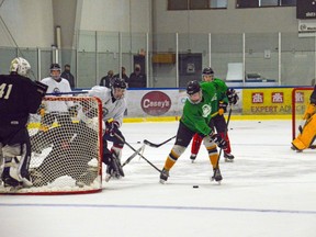 Voodoos in action at the Powassan Sportsplex, Sunday. Mickey Naughton Photography