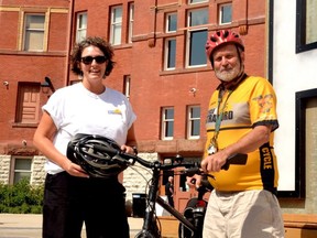 Jennifer Nickel, Cycle Stratford's event coordinator, and Geoff Love, the group's president, are among the organizers preparing for this Sunday's third annual Perth County Cycling Tour. Galen Simmons/Stratford Beacon Herald