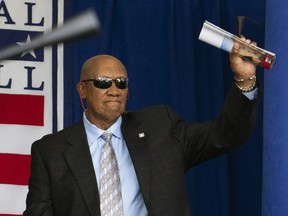 Fergie Jenkins of Chatham, Ont., is introduced during the National Baseball Hall of Fame induction ceremony in Cooperstown, N.Y., on Wednesday, Sept. 8, 2021. (Gregory Fisher/USA Today)