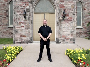 Rev. Chad Franklin at Precious Blood Cathedral on Friday, Sept, 3, 2021 in Sault Ste. Marie, Ont. (BRIAN KELLY/THE SAULT STAR/POSTMEDIA NETWORK)
