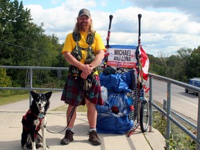 Michael Yellowlees and Luna are crossing the country by foot to raise funds to restore the forests in Scotland.
PJ Wilson/The Nugget