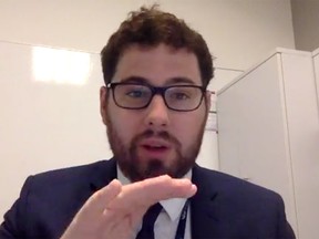Dr. Ethan Toumishey, shown during a recent online meeting, says more paid sick leave is a worthwhile investment and could help stop the spread of COVID-19.