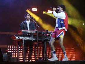 The Arkells, with frontman Max Kerman and keyboardist Anthony Carone, played the Budweiser Stage in Toronto in support of their new album Blink Once on Aug. 13. Timmins fans will be able to see them live as they headline the Rock On The River: Reconnect festival at Hollinger Park on Friday, Oct. 1, and Saturday, Oct. 2. FILE PHOTO/POSTMEDIA NETWORK
