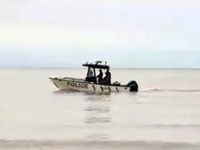 Searchers recovered the body Tuesday of a St. Catharines man who went missing in Lake Erie off Port Burwell on the weekend. (OPP twitter photo)
