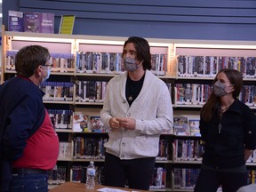 Green Party candidate Aiden Blum got the chance to talk to Airdrie voters about the Green Party's intentions during the Airdrie Public Library's Coffee with the Candidates on September 8. Riley Cassidy/Airdrie Echo