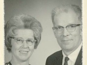 •	129743458034 – Thelma and Rolland Smith on 25th Wedding Anniversary, June 7, 1967. The couple arrived in Peace River in 1948, to establish the Northland Indian Mission. They were, subsequently, instrumental in opening the doors of Northland Indian Mission School at Lubicon Lake, September 1953. Although ill health necessitated their return to Ohio in 1957, they continued their interest in the Mission and school, albeit from a distance, returning several times until 1988 for the school’s Grade 12 graduation celebrations