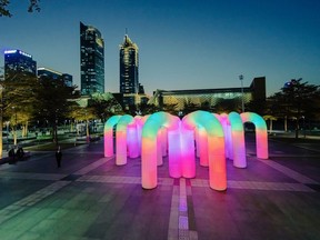 Sky Castle, by Australian art and technology company ENESS. Photo by Zhu Rui, courtesy Destination Stratford.