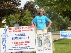 Local Terry Fox Run organizer Rena Spevack is encouraging participants to post pictures of their runs on social media as the annual fundraiser moves forward virtually for a second straight year. Galen Simmons/Stratford Beacon Herald