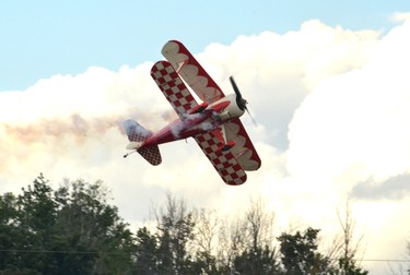 Pilot Trevor Rafferty showed off what his hand-built plane could do during Wednesday’s airshow. Galen Simmons/The Beacon Herald/Postmedia Network
