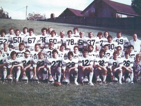 Members of the 1977 Sudbury Spartans, champions in the Northern Football Conference.