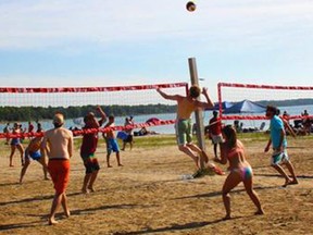 Play begins 6 p.m. Friday at the annual season-ending Social Athletics of Saugeen Shores volleyball tournament at Port Elgin Main Beach, which this year includes two live concerts and a 16-point COVID safety plan. [SASS Facebook]