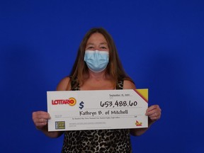 Mitchell's Kathryn Bradshaw recently won a jackpot of more than $653,000 in the Aug. 7 LOTTARIO draw. (Submitted photo)