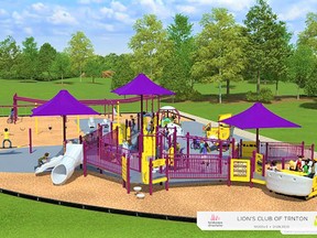 An artist's early rendering of what a new all-inclusive playground proposed by the Lions Club of Trenton could look like when built in Quinte West. LIONS CLUB