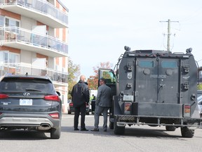 Suspicious package at Pine Allard Properties at 94 Allard St., prompts response by police  on Wednesday,Sept. 22, 2021. (BRIAN KELLY/THE SAULT STAR/POSTMEDIA NETWORK)