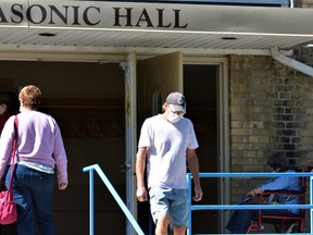 Voting numbers Thursday showed the 2021 federal general election in Bay of Quinte riding drew a 64.5 per cent voter turnout at polling stations such as the Masonic Hall Elections Canada polling station in Belleville. DEREK BALDWIN