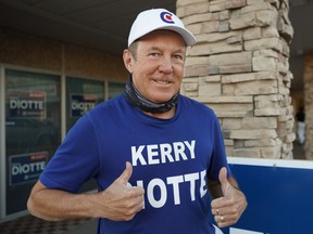 Kerry Diotte, Conservative incumbent for Edmonton Griesbach, outside his campaign office Monday. LARRY WONG/POSTMEDIA