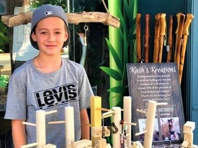 Kash Weinber, 12, of Kash’s Kreations is donating 50 per cent of his woodwork sales to help the local animal shelter Humane Society Hastings Prince Edward in its bid to reopen on Wallbridge-Loyalist Road.