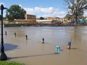 The Thames River is shown in downtown Chatham on Saturday. (Trevor Terfloth/The Daily News)