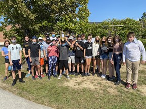 Students in Ms. Keeling’s class at Saugeen District Senior School had the highest average number of laps around the school’s track Sept. 17 for the Terry Fox Run. Collectively, the Grade 7 and 8 students walked 1,000 kilometres and raised $760. [Supplied]