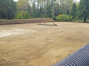 It's bare earth right now, but this site next to the Katrine Community Centre will soon be transformed into a permanent outdoor ice rink and basketball court during the non-winter months. Rocco Frangione Photo