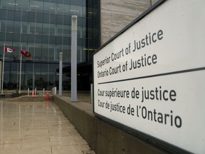 A Superior Court judge at the Quinte courthouse, above, has sentenced two men who stabbed and beat a store owner, burned a garage and committed other crimes to eight years in prison, though they'll serve no more than 5.5 years after credit for time served.