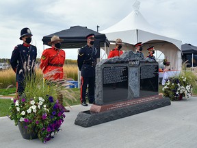 Members of MADD Canada were joined by RCMP, local dignitaries, guest speakers, families and friends for the unveiling of the Alberta Provincial Memorial Monument for victims of impaired driving, Saturday, Sept. 24 in Spruce Grove.