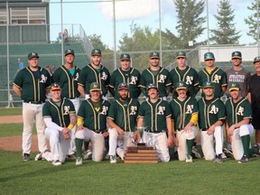 The Sherwood Park Senior AA Athletics after capturing their second straight provincial title this summer. Photo Supplied
