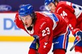 Michael Pezzetta in action with the Laval Rocket of the American Hockey League.