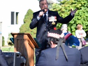 Lieutenant Colonel Tony Charters served as the event’s master of ceremonies at the plaque dedication honouring Clinton's RCAF station. Dan Rolph photo