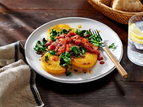 Prepared polenta is a true hidden gem of the supermarket — it's endlessly versatile and makes a great starting point for easy weeknight meals.
