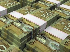 Stacks of Canadian currency. PHOTO BY ISTOCK /Getty Images