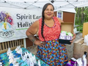 Spirit Earth Holistics Inc. owner Dayna Elijah, of Oneida Nation of the Thames First Nation, is one of three emerging Indigenous entrepreneurs from Southwestern Ontario to reach the semifinals of Pow Wow Pitch, a national business competition, this month. (Mike Hensen/The London Free Press)